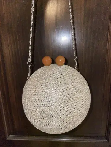 WOVEN WICKER‎ STRAW SUMMER CRUISE Ball PURSE BAG BASKET