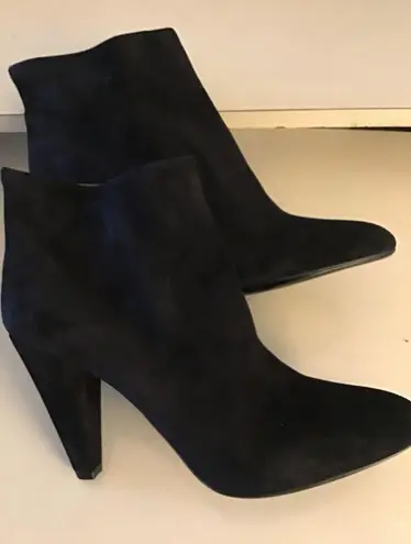 Jill Stuart women black suede heel boots US 8