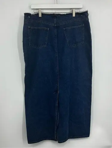 Vintage Y2K Boho Denim Maxi Skirt Size 16 Plus Size Early 2000s