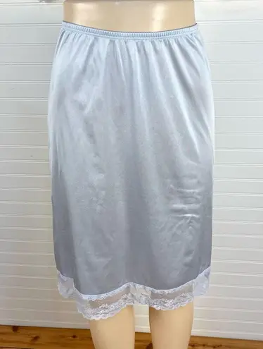 Woolite Women’s Vintage Lace Trim Half Slip Skirt Fairycore Ethereal Coquette S Blue