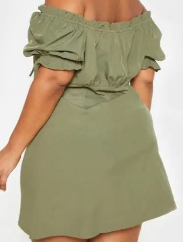 Pretty Little Thing  Bardot Button Front Shift Dress