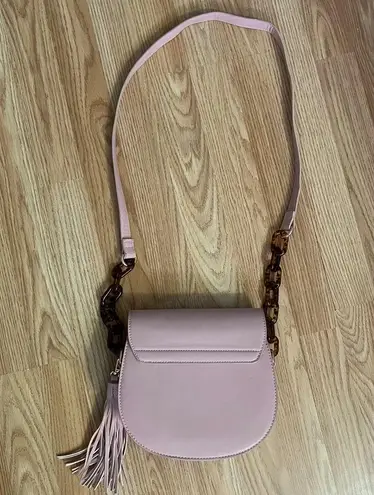 Mud Pie Pink flap crossbody purse w/tassel