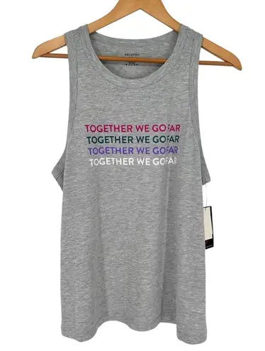 Peloton Go-To Heather Grey Together We Go Far Racerbank Tank Top size Medium NWT