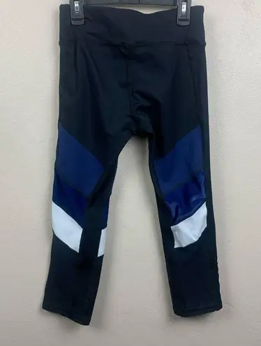 SoulCycle  Cropped Leggings Capri Athletic Small Black Blue Logo Size Small