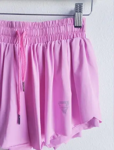 Luogongzi 2 in 1 Flowy Running Shorts for Women Gym Yoga Athletic Womens… Pink