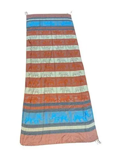 Pashmina Women's Multicolor Elephant Fringed Cashmere Scarf