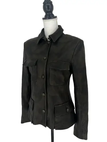 COOGI Australia Vintage Camo Leather Blazer Jacket