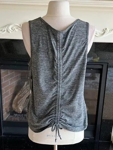 Black Heather Performance Tank Athletic Gym Scrunch Back Top Womens m Activ8 Size M