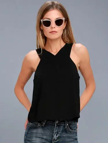 Lulu Party Time Sleeveless Black Top with Tulip Back