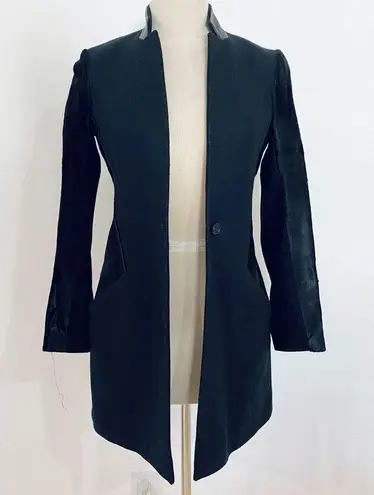 All Saints beautiful tailored wool and pony hair/cowhide leather jacket