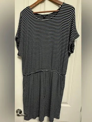 Hilary Radley Striped Navy Dress Size L