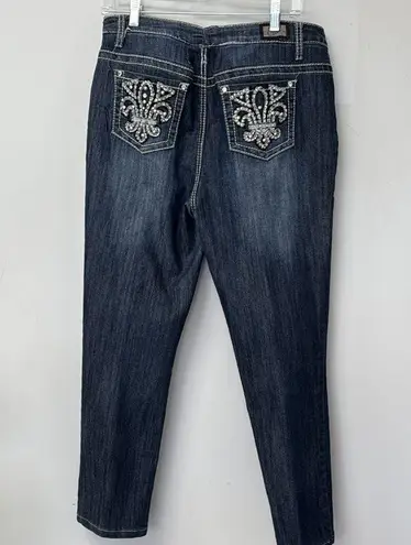 Earl Jeans Blue Ankle Cropped Denim with Worn