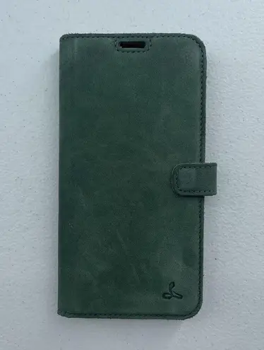 SNAKEHIVE Green Suede Leather Wallet 12 Pro Max Apple iPhone Case ID Card Holder