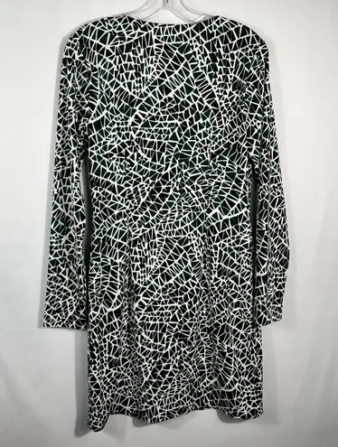 Susana Monaco Green & Black Tile Dot Print Fitted Business Casual Dress Medium M