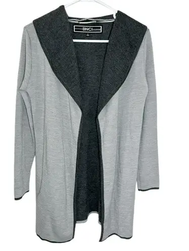 Blanc Noir BNCI grey bicolor wool blend longline cardigan size S Gray