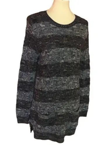 Jeanne pierre Blue striped oversized cable knit sweater