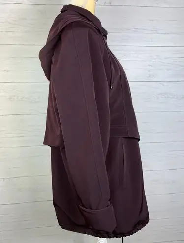 FS Limited plum purple double lined removable hooded zip toggle parka coat Small