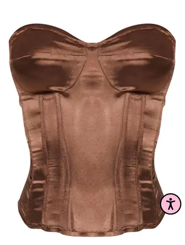 Pretty Little Thing Brown Corset Top