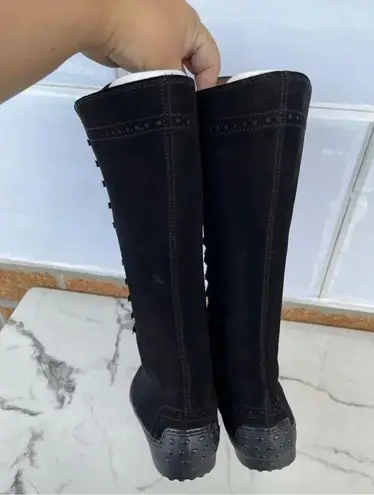 Tod's Gomminos combat moto style mid calf boots 6.5 Black