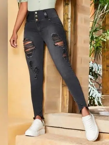 TISSINI Colombian Booty Lifting Jeans Levanta Cola Skinny Jeans Sz 9/10 M/L Black