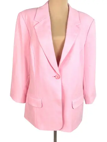 Sag Harbor Vintage 90s Classic Soft Pink Oversized Washable Blazer Size 14 Feminine Lined