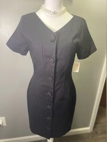 Andrea Jovine NEW Vintage Black Women's Short Sleeve Button Down Dress Size 6 - Image 1