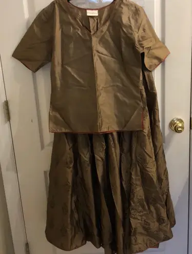 Bronze Indian Lehenga Set Gold