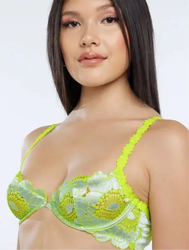 Savage x Fenty Perfect Poppies Unlined Lace Demi Bra- Multicolor- Size 36B- NWT