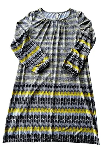 Emma & Michele Women's Dress Bell Long Sleeve Black Abstract Print Size XL - Image 1