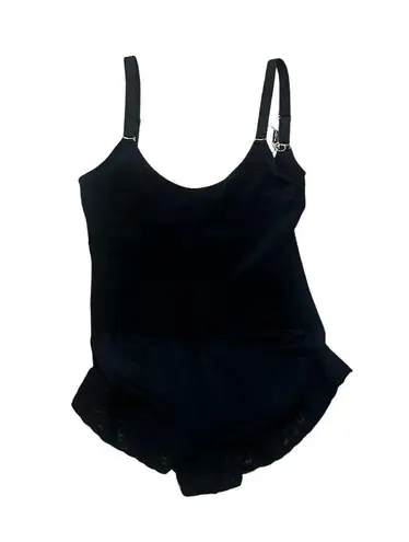 Women's Black Tummy Control Shapewear Bodysuit 2XL Adjustable Straps Firm Contro Size 2X
