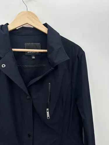 Sam Edelman  Navy Blue Waterproof Button Down Rain Coat Jacket Nylon Women Size L