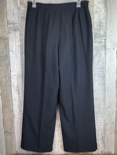 Unbranded Size 16 Lined Black & Tan Pin Striped Dress Pants with Wide Leg