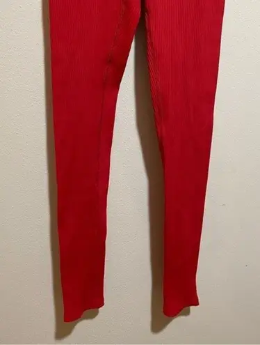Carbon 38 Ribbed 7/8 Leggings Red Size XS