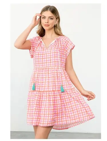 THML Pink/Orange/White Patterned Dress Sz M