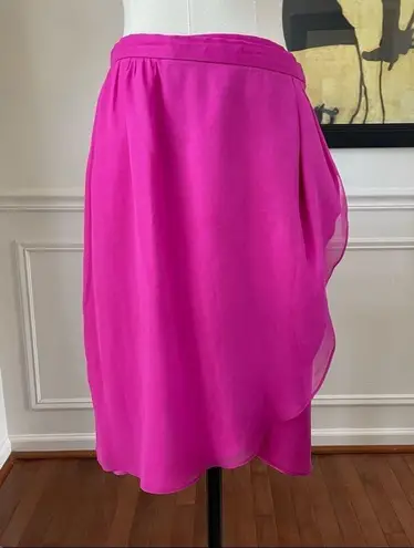 Vintage Constance Saunders Silk Jacket Wrap Skirt Raspberry 10 Pink