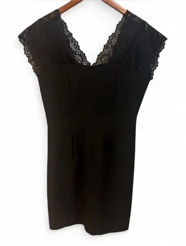 My Story Black Lace Slip Mini Dress Medium