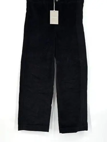 Everlane NWT  Black Relaxed High Rise Full Length Wide-Leg Corduroy Pants Size 12