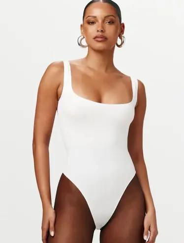 Naked Wardrobe  Tank Bodysuit White