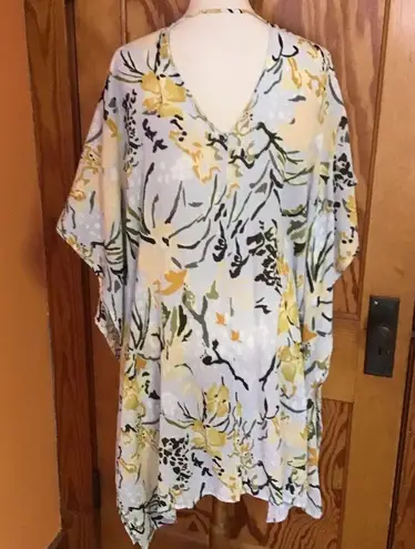 America & Beyond Women's Blue Floral Kimono/Duster Size M