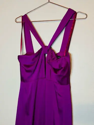 Jill Jill Stuart Women's Purple Halter Keyhole Sleeveless Dress Gown Size 6