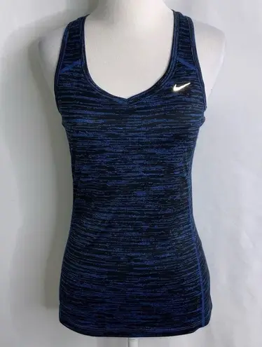 Nike  Dri Fit Blue & Black Athletic Exercise Running Razorback Tank XS