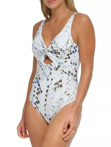 DKNY Women's Peek-a-Boo Twist One-Piece Swimsuit Size 8