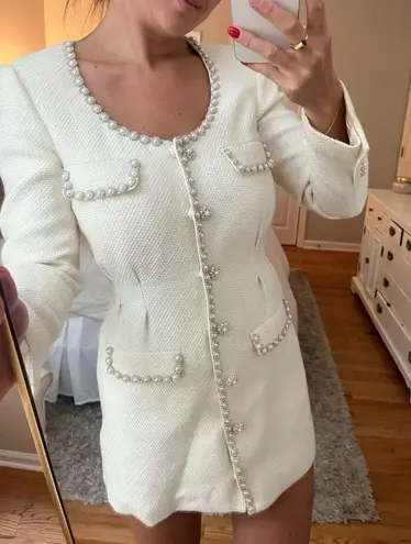 Self Portrait crystal-embellished blazer Dress
