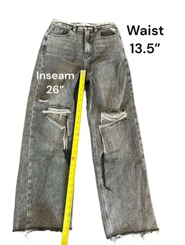 PacSun Black Wash 90’s Boyfriend Ripped Distressed High Rise Baggy Jeans