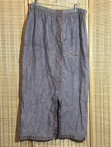 Krakerz Vintage 1990s Y2K Purple Floral Distressed Maxi Skirt Boho Festival XL