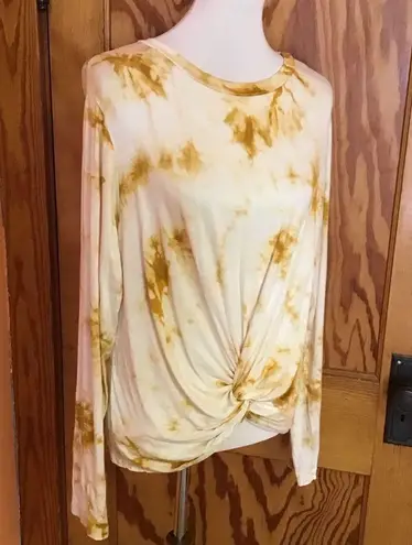 Gold Hippie Chic Tie Dye Beachy Top Size XL