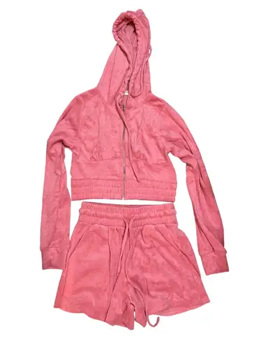 Cropped Zip Up Hoodie & Short Set