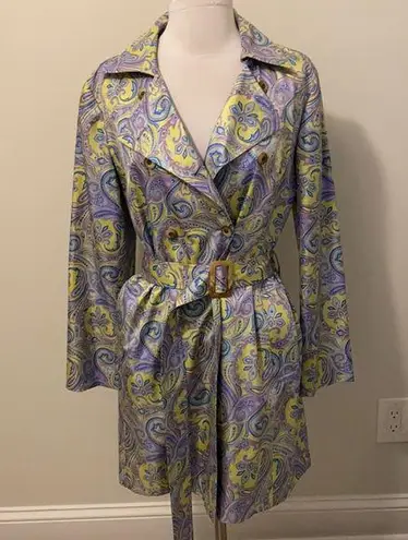 J. McLaughlin  Silk Paisley Print Trench Coat