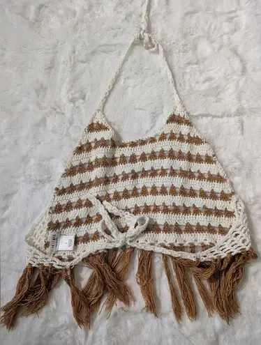 American Vintage Vintage Contempo Casuals Crochet Halter Top Small