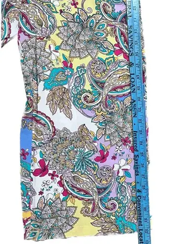 Anne Klein  Jeans Multi Color Wide Leg Paisley Palazzo Cropped Boho Pants Size S